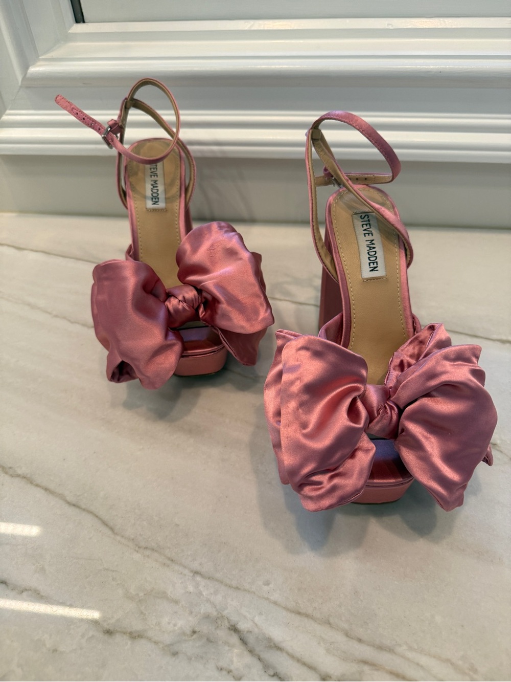 Steve Madden Lively Blush Satin Heels